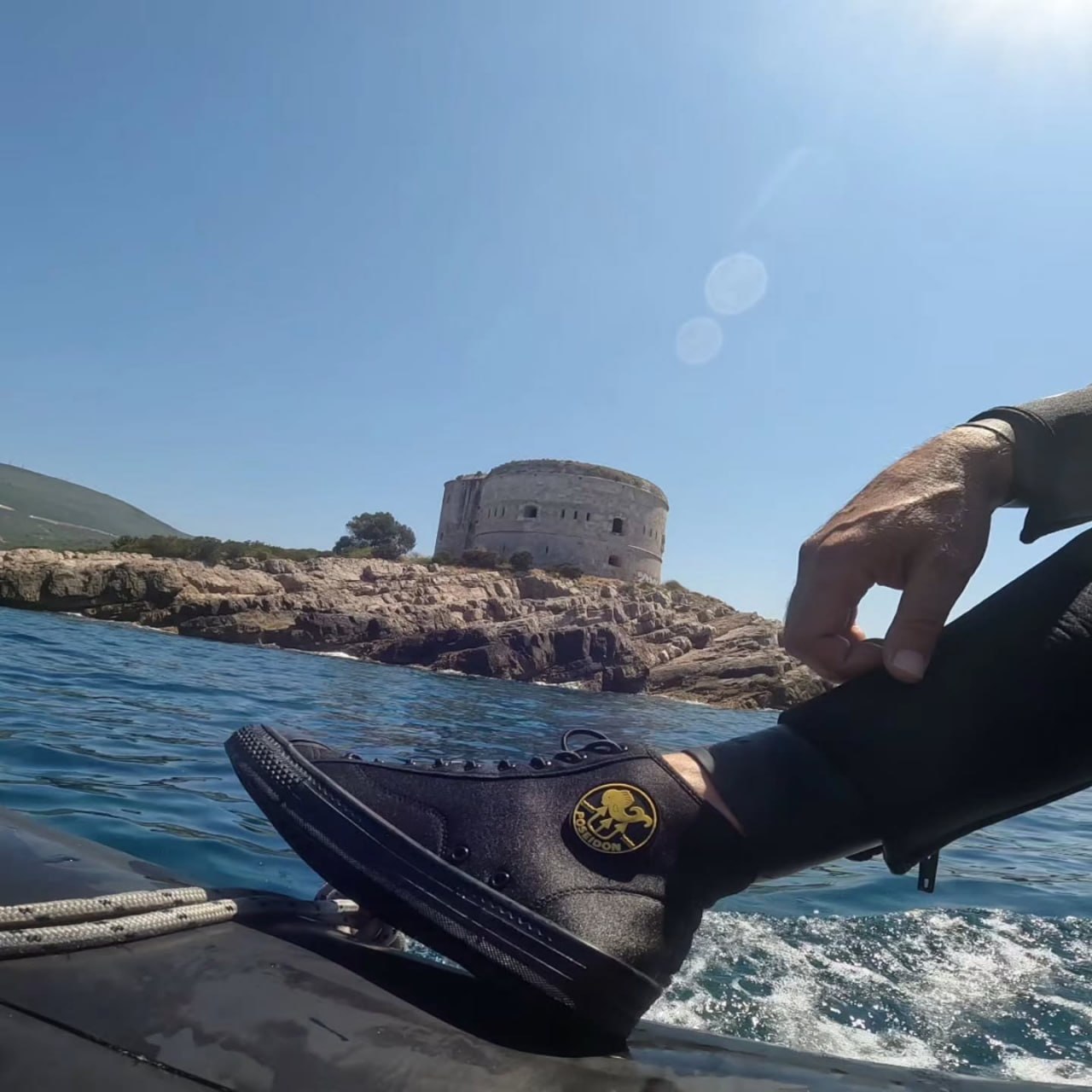 Poseidon One Shoe on Boat